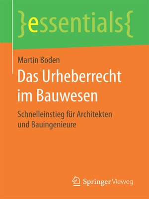 cover image of Das Urheberrecht im Bauwesen